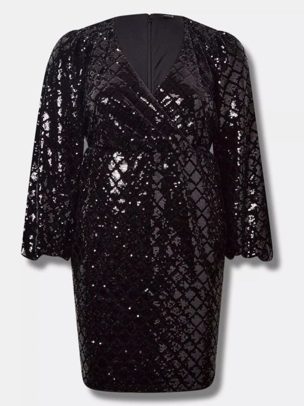 Torrid NWT Mini Velour Sequin Surplice Dress Cocktail